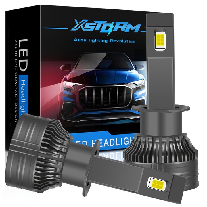 2 db LED izzó készlet A10 H1, XSTORM, 120 W, 26000 lm