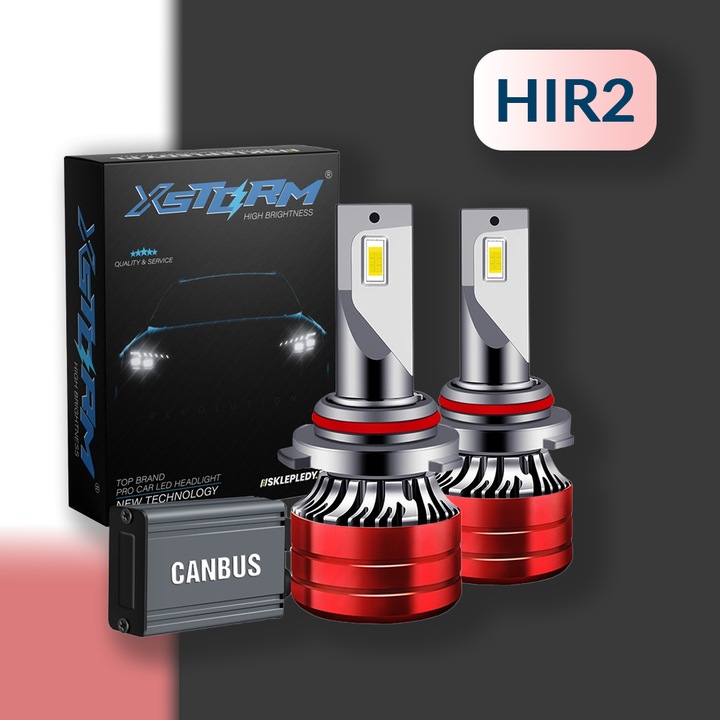 Set 2 Becuri Led Auto Hir2, Xstorm, Px22D, 120 W, 6000 K, 22000 Lm, 12 V, 50000 H, Lumini De Drum, Lumini De Intalnire, Lumini De Ceata