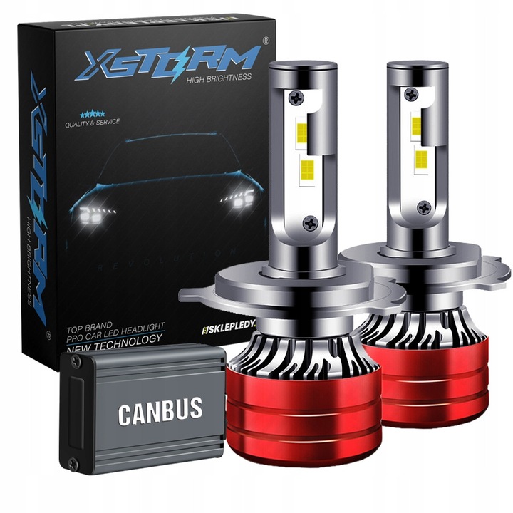 2 db LED izzó készlet V13 H4, XSTORM, 120 W, 22000 lm
