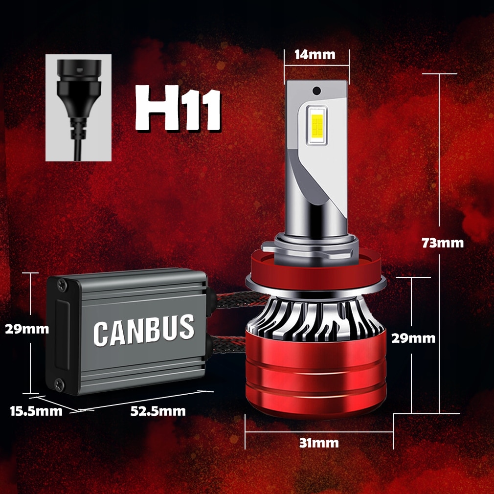 Set 2 becuri LED V13 H11, XSTORM, 120 W, 22000 lm Power 6000k, 3570