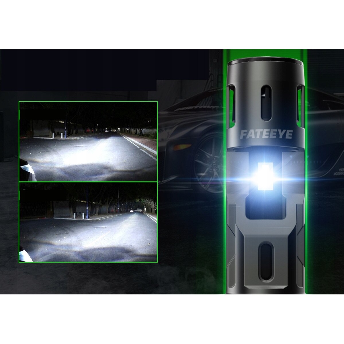 Set 2 becuri LED F2 H7, FATEEYE, Fara adaptor, 7200 lm - eMAG.ro