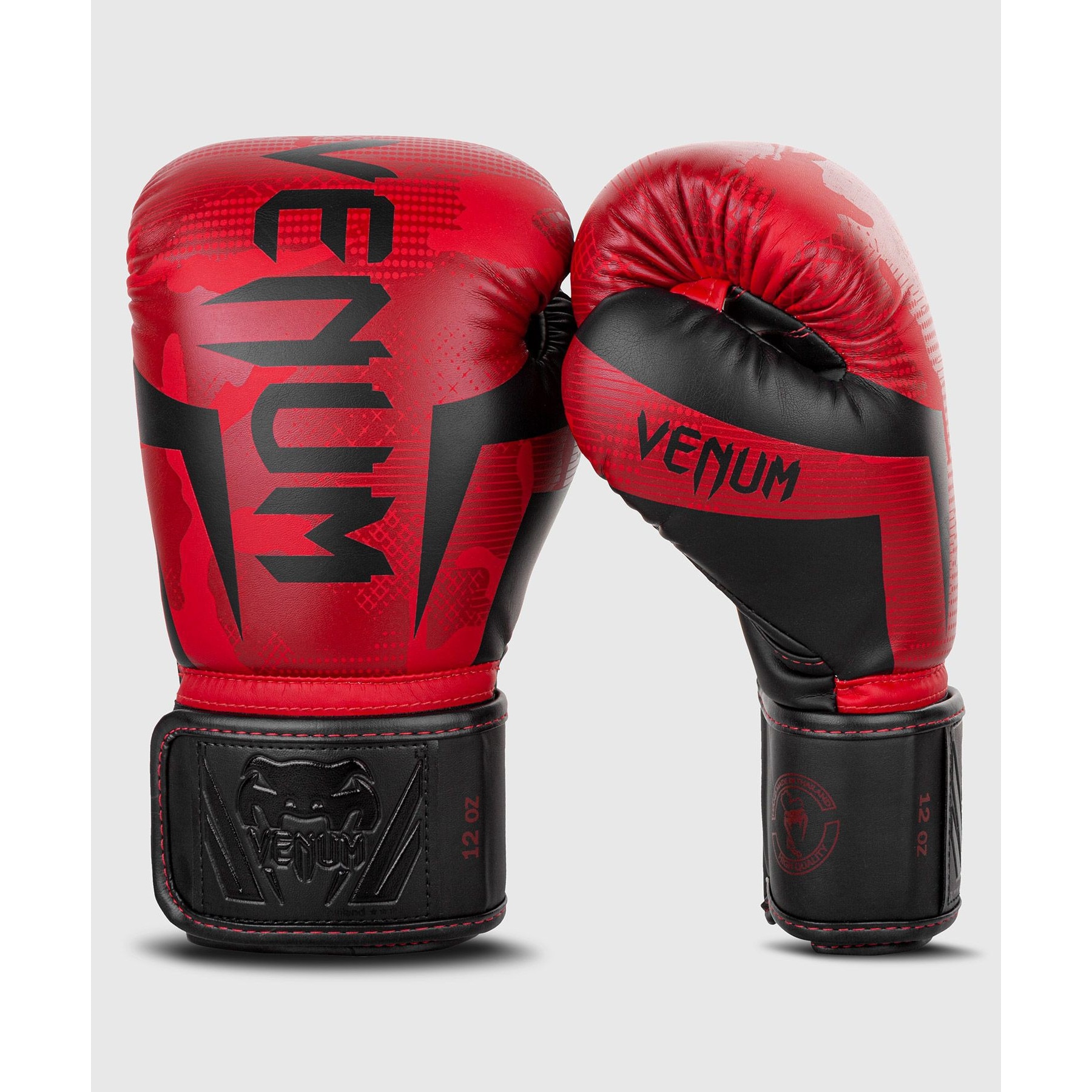 Manusi de box Elite Boxing Gloves, Venum, 14 oz, Negru/Rosu eMAG.ro