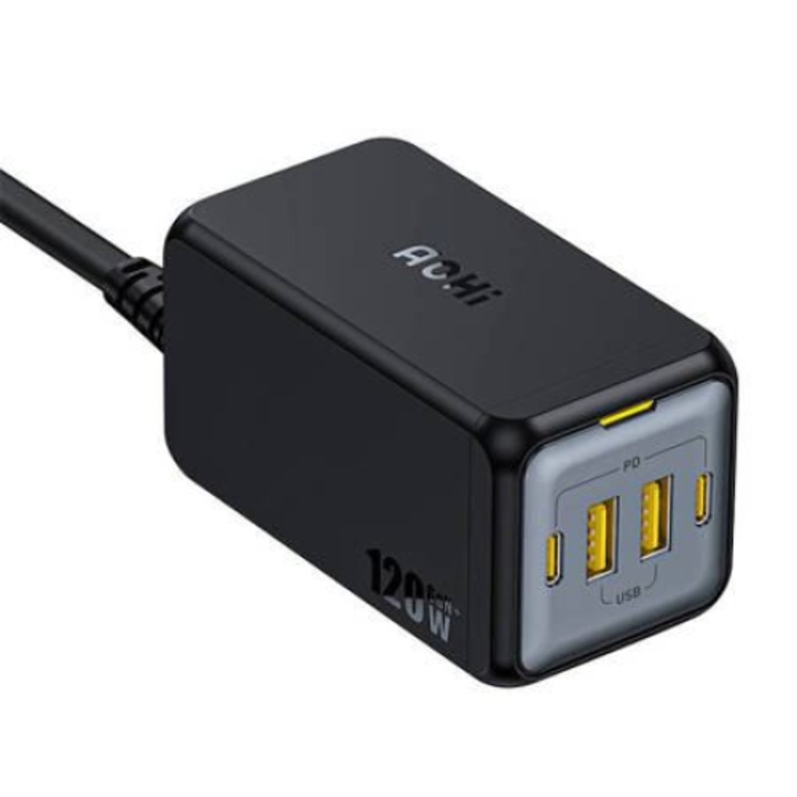 AOHi Magcube PRO GaN 120 W hálózati töltő, 2 USB-A port, 2 USB-C port