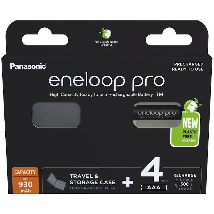 Акумулаторни батерии Eneloop Pro LR03/AAA,930mAh, 4 броя + Кутия