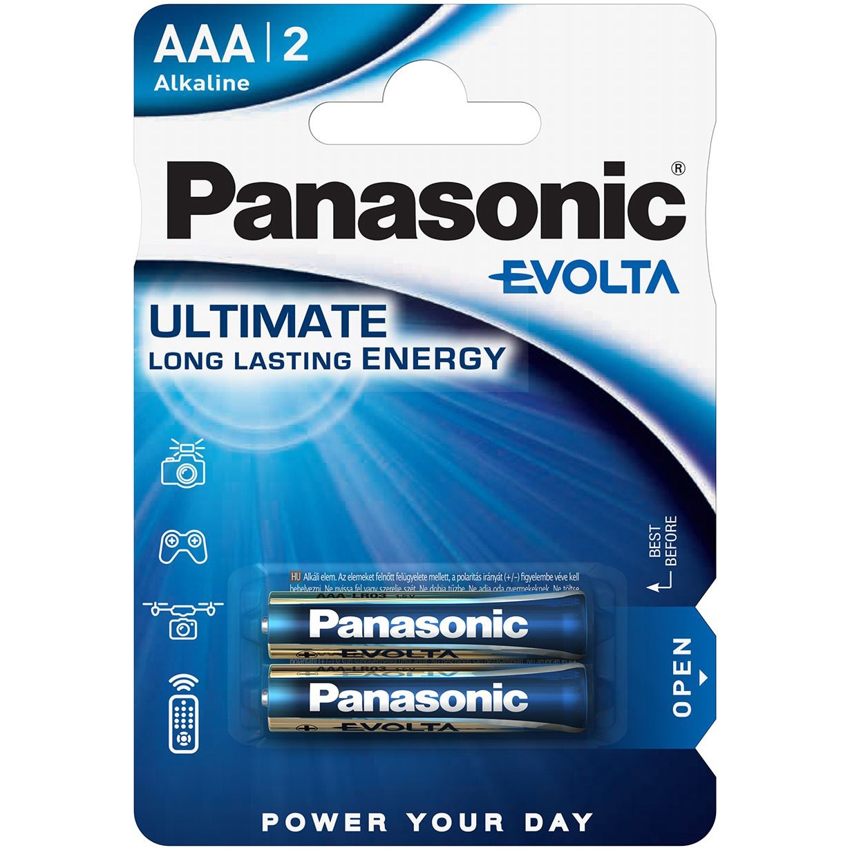 Baterii Panasonic Evolta AAA, Alcaline, 2 buc