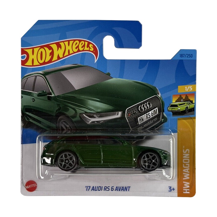 Hot Wheels metál autó, '17 Audi RS 6 Avant, zöld, 1:64