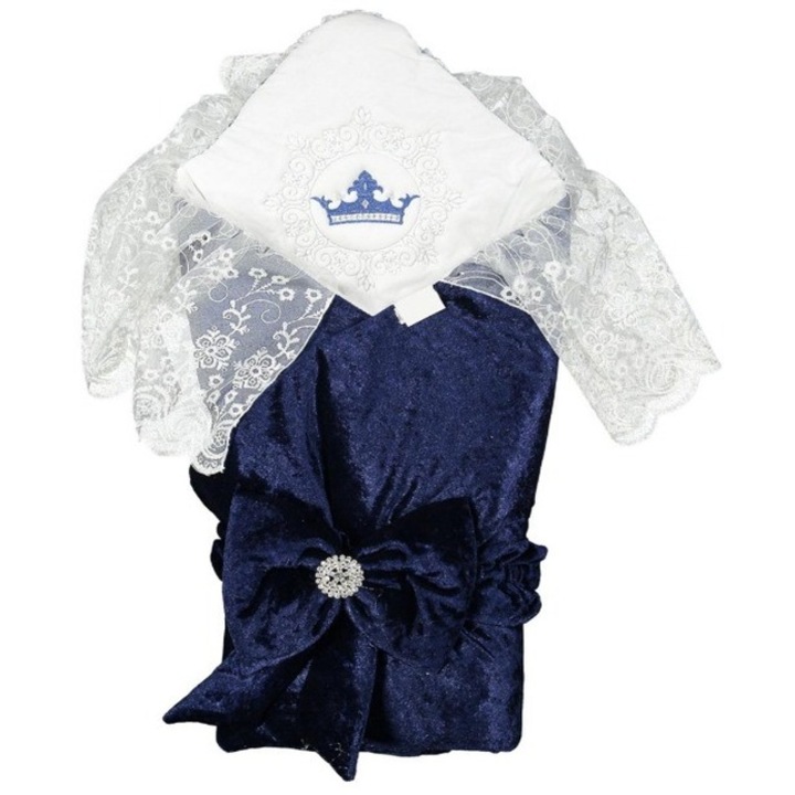 Порт бебе за изписване Coccoo Bebe, 80 x 80 cm., кадифе, син, с пандела