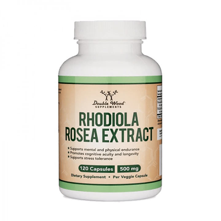 Хранителна добавка Double Wood, Rhodiola Rosea Extract, Златен корен екстракт, 120 капсули