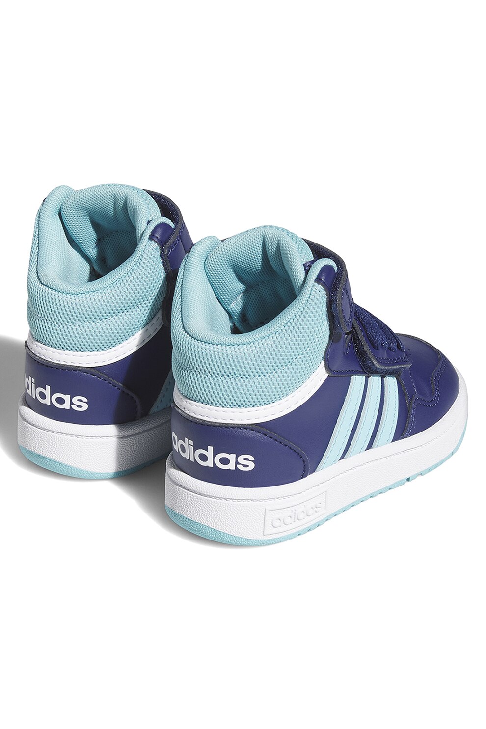 adidas Sportswear, Pantofi sport mid-high cu velcro Hoops, Turcoaz ...