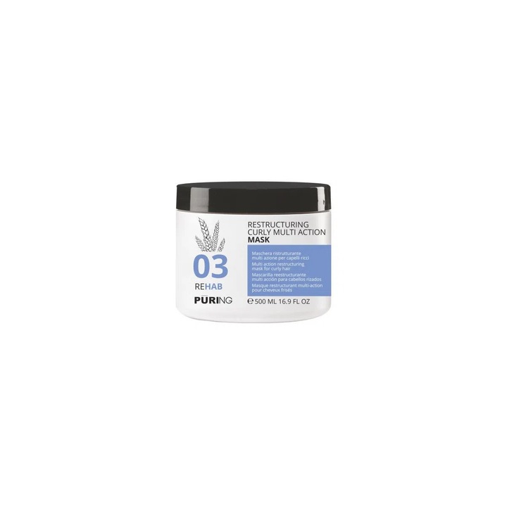 Masca restructuranta pentru par cret, Puring Rehab, 500 ml