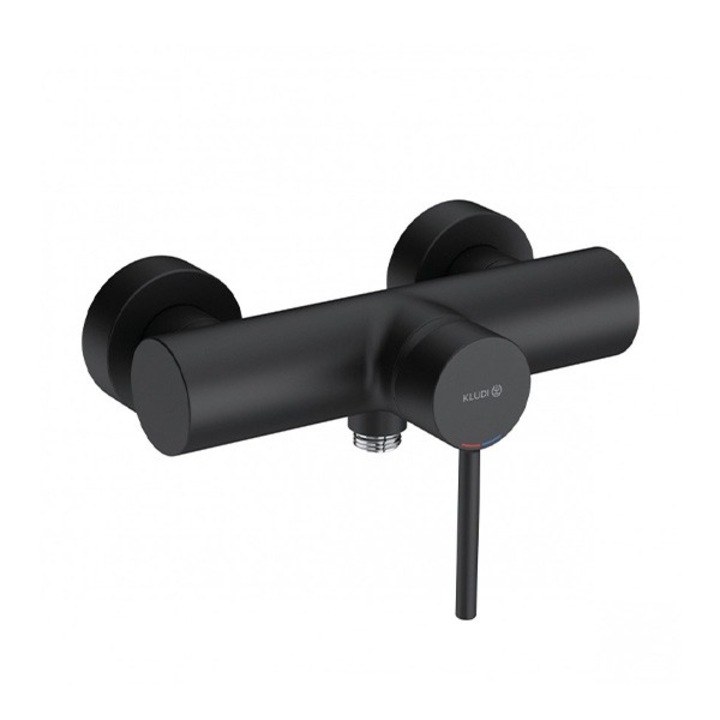 Baterie dus KLUDI BOZZ, negru mat, monocomanda, montare pe perete