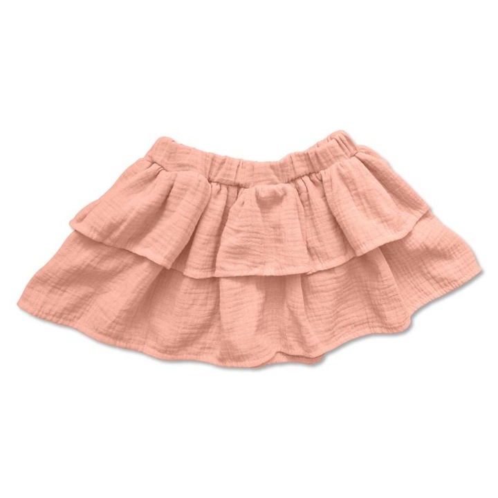 Момичешка муселинена пола с волани Daria, Розово, 80-92 CM