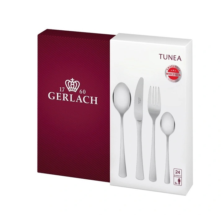 Комплект 24 прибора Gerlach, Метал, Сребро