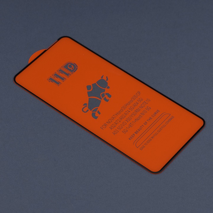 Folie telefon Techsuit Full Cover Antisoc Negru pentru Xiaomi Redmi 10/Redmi 10 2022