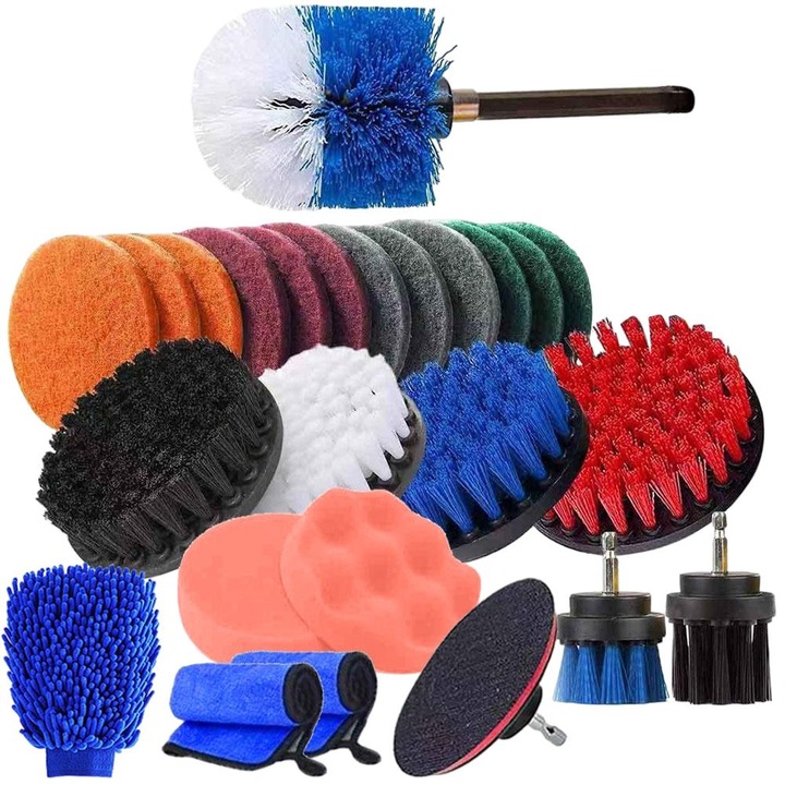 Set 25 piese ingrijire masina, Inox/Nailon, Multicolor