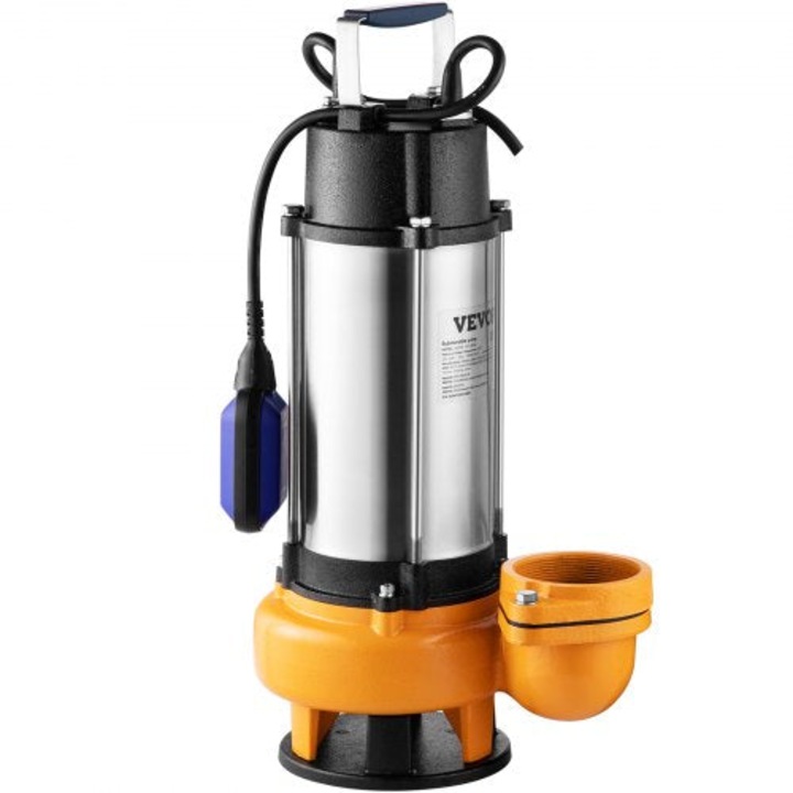 Потопяема водна помпа, неръждаема стомана, 2200W, 60000 л/ч, с 10 м кабел