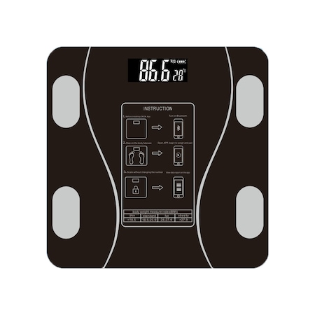 Cantar profesional inteligent, LXNZUHN, Conectivitate Bluetooth, Pentru IMC si pierderea in greutate, Negru