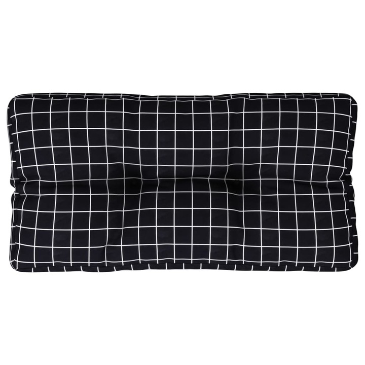 Perna de paleti vidaXL, negru, 80x40x12 cm, textil, model carouri, 1.2 Kg