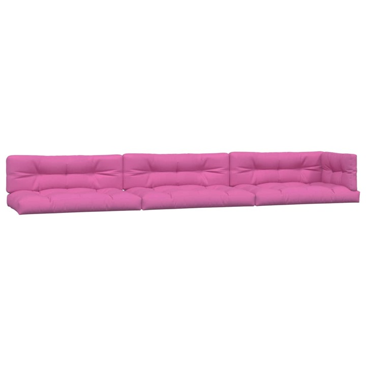 Комплект палетни възглавници vidaXL, 7 бр, Розови, Текстил, 120 x 80 x 12 см, 16.35 Kg
