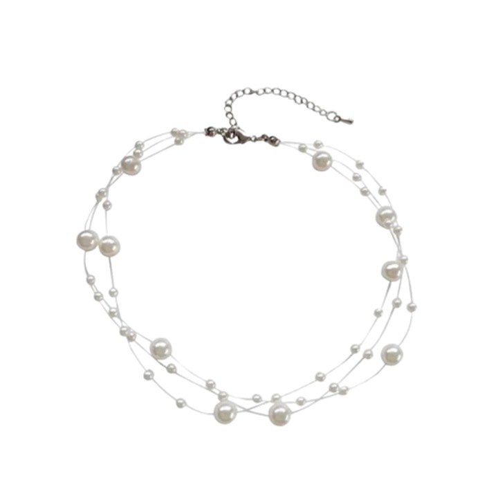 Női többrétegű nyaklánc, ADM, Sensitive Pearls, gyöngyökkel