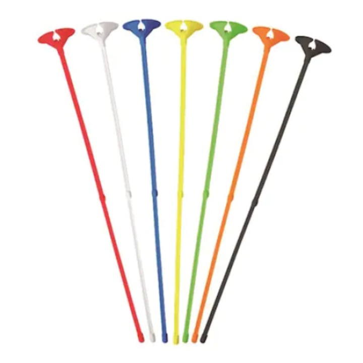 Комплект от 50 броя опорни пръчки с цветни розетки, за балони, пръчки 42см