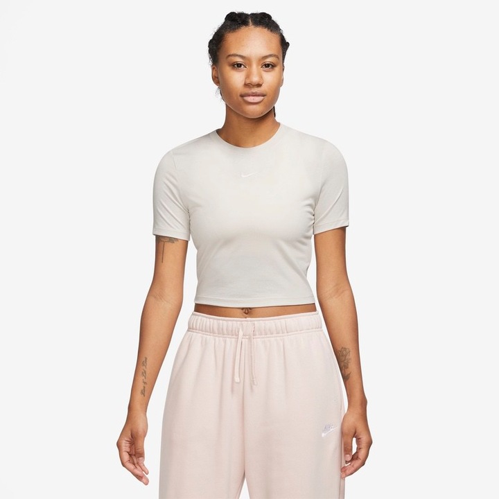 Tricou Nike W NSW TEE ESSNTL SLIM CRP LBR, FB2873-104, Femei, Bej, Bej