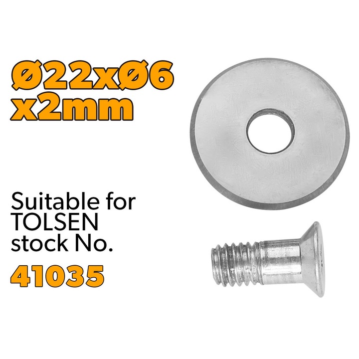 Cutit pentru masina de taiat gresie si faianta TOLSEN 41035, 22x6x22mm, TCT YG6X, Material de inalta calitate, Compatibil industrial, Rezistenta sporita