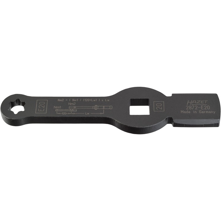 Cheie fixa de impact Hazet, 2 fete de impact, prindere patrat 3/4 inch, profil torx, E20