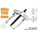 Extractor TOLSEN cu 2 brate reversibile, domeniu 90 mm, deschidere 70–130 mm, otel scule forjat, filet tratat, finisaj zincat, uz industrial