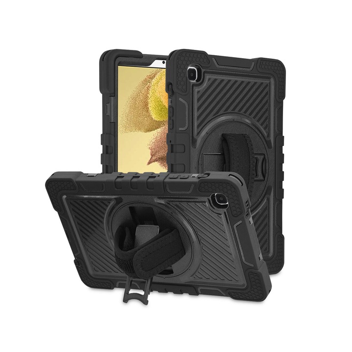 Калъф за Samsung Galaxy Tab A7 Lite - Techsuit StripeShell 360 - черен