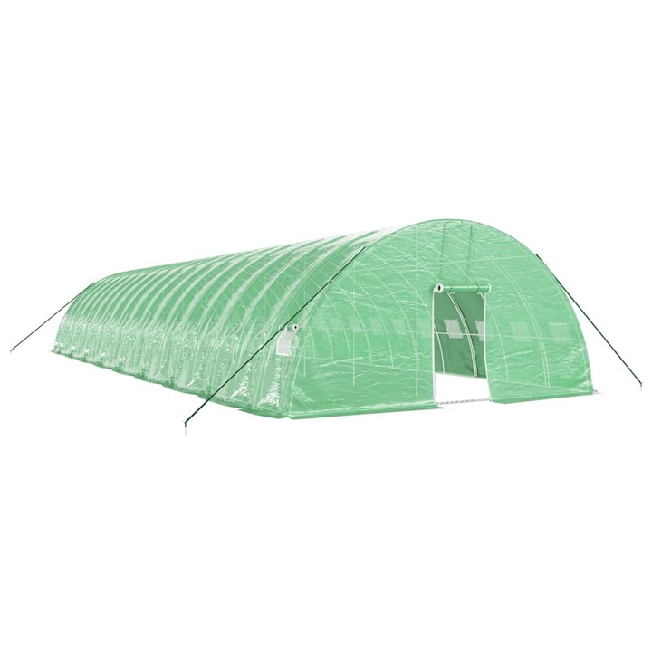 Sera cu cadru din otel vidaXL, verde, 108 m², 18x6x2,85 m, 42.15 kg