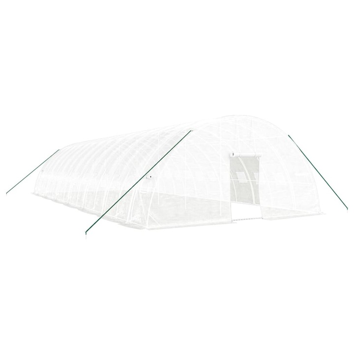 Sera cu cadru din otel vidaXL, alb, 84 m², 14x6x2,85 m, 41.9 kg