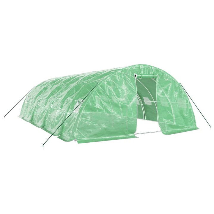 VidaXL zöld acélvázas melegház 40 m² 8 x 5 x 2,3 m 3188085