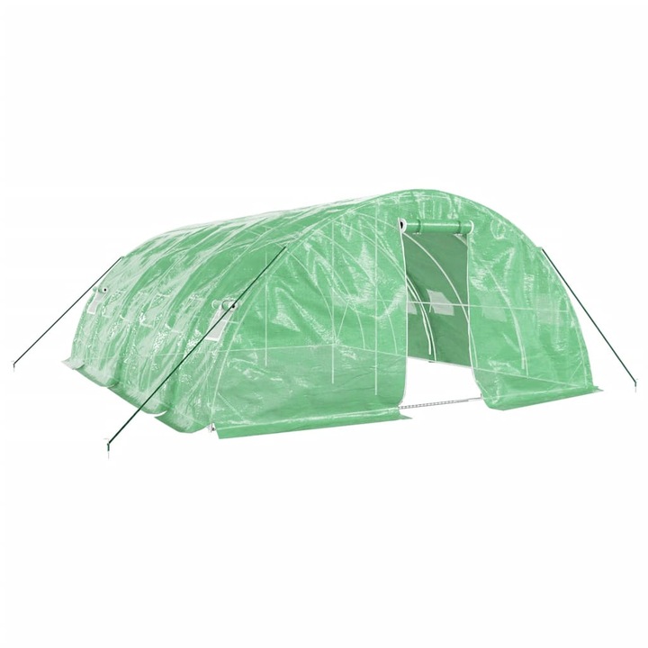 VidaXL zöld acélvázas melegház 30 m² 6 x 5 x 2,3 m 3188084