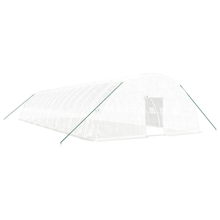 Sera cu cadru din otel vidaXL, alb, 96 m², 16x6x2,85 m, 41.9 kg