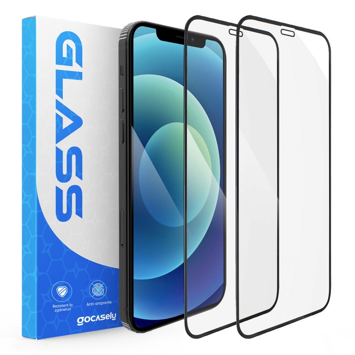 2x üvegfólia készlet iPhone X / XS / 11 Pro Full-Cover 9D, Teljes ragasztó, Professzionális 3D képernyővédelem, Ujjlenyomatok elleni védelem, Karcolásgátló, Ütésgátló, Fekete élek