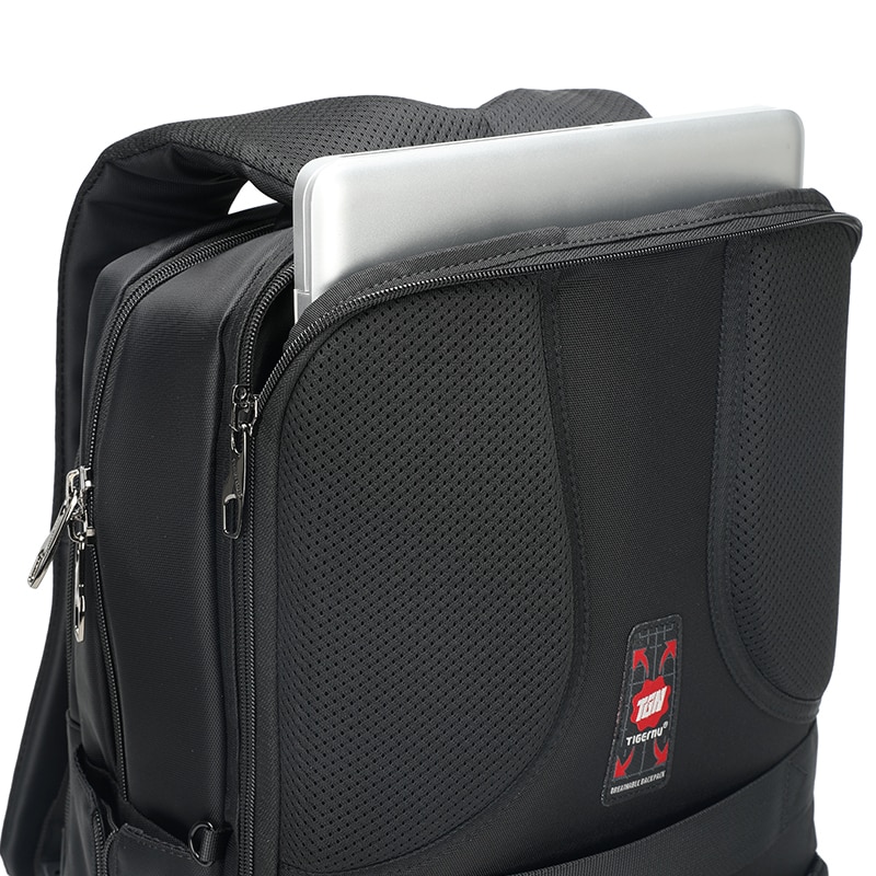 Rucsac laptop 17", smart business pentru calatorii, cu compartiment antisoc, Tigernu, 32x20x48 cm, Negru