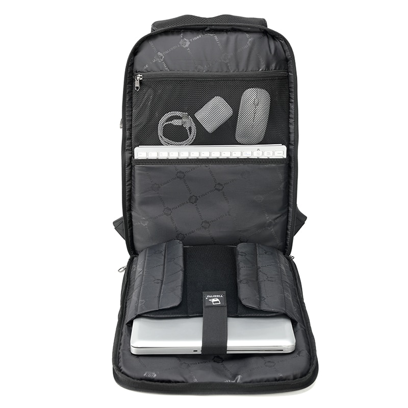 Rucsac laptop 17", smart business pentru calatorii, cu compartiment antisoc, Tigernu, 32x20x48 cm, Negru