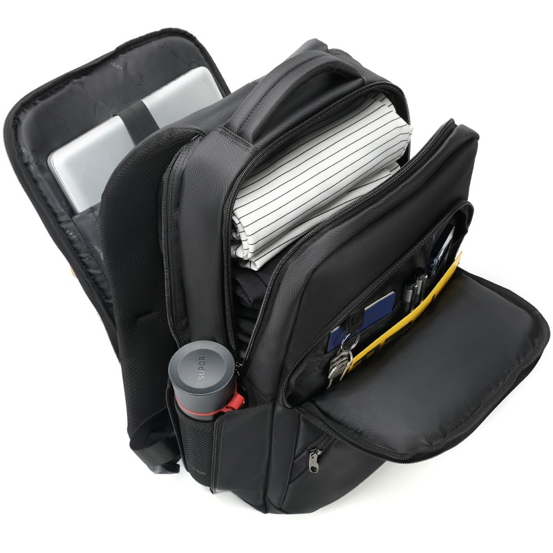 Rucsac laptop 17", smart business pentru calatorii, cu compartiment antisoc, Tigernu, 32x20x48 cm, Negru