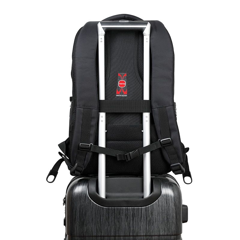 Rucsac laptop 17", smart business pentru calatorii, cu compartiment antisoc, Tigernu, 32x20x48 cm, Negru