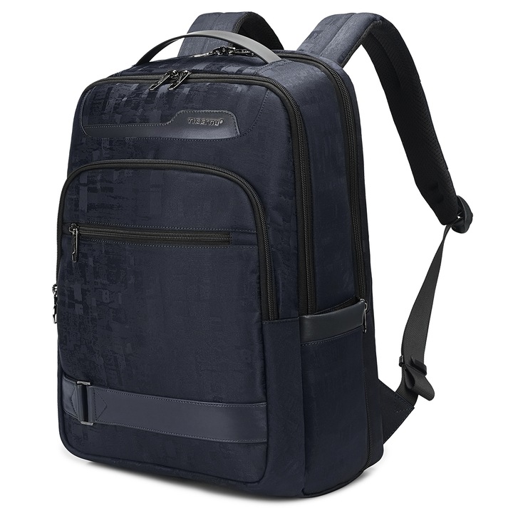 Rucsac laptop 15.6", casual business cu aspect retro, impermeabil, cu buzunar antifurt, Tigernu, 30x20x44 cm, Albastru