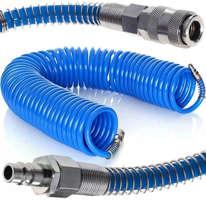 Furtun pneumatic spiralat, Tagred TA115, pentru compresor de aer, 8 bar, 8x12mm, 20m