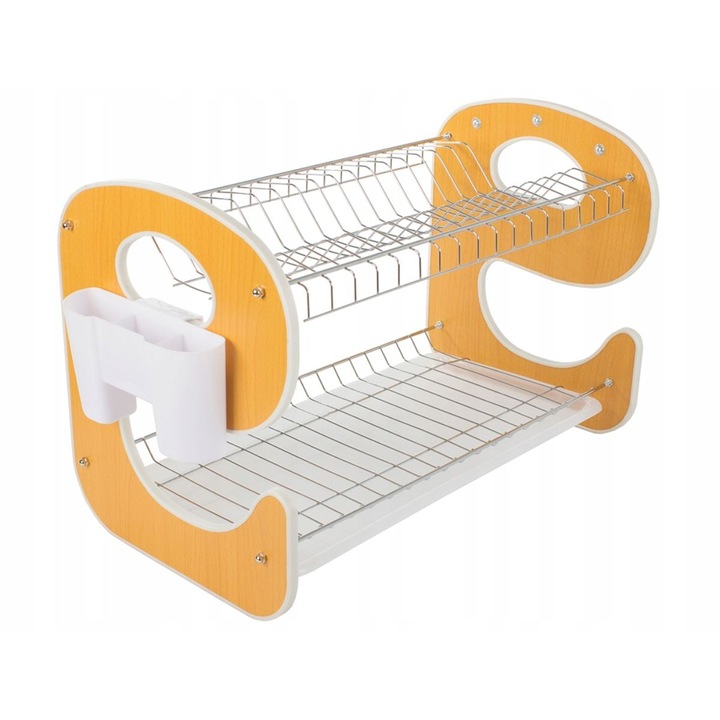 Suport vase, din aluminiu si plastic, cu tava si suport tacamuri, 50.5 x 34 x 29 cm, Verk