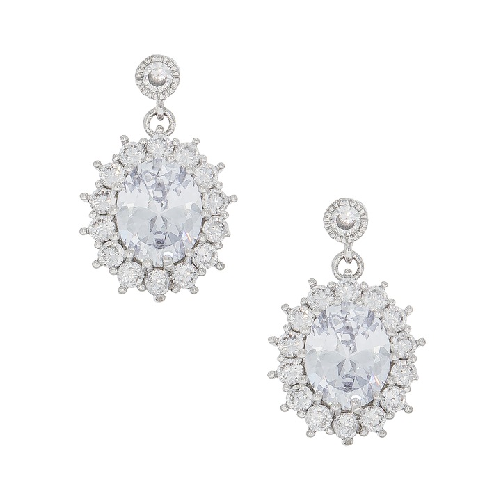 Cercei Fashion Mireasa Rotunzi cu Zirconii