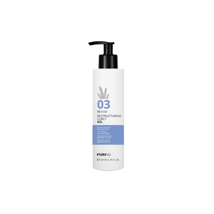 Gel restructurant pentru par cret, Puring Rehab, 200 ml