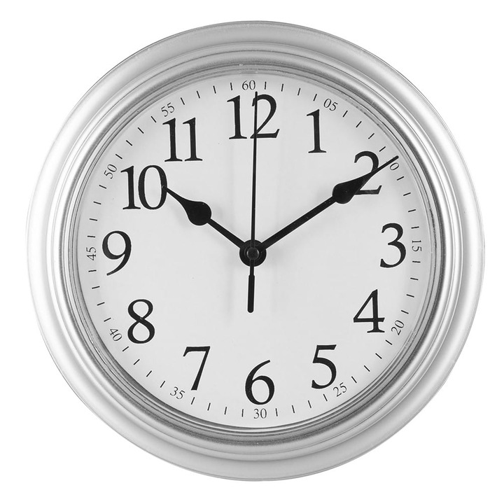 Стенен часовник, Deco4Home, 22,5 см, сив