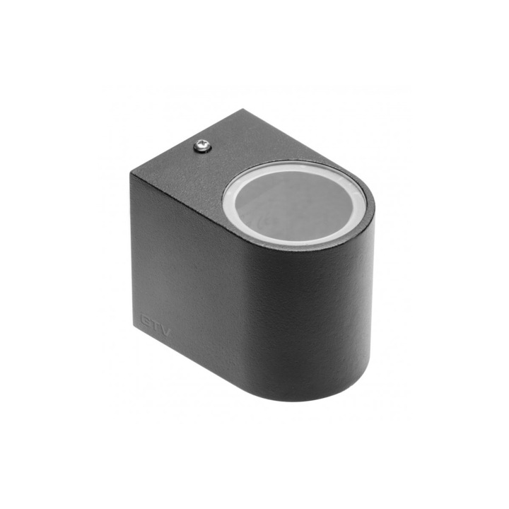 Фасаден/външен аплик с еднопосочно осветление с 1 гнездо GU10, IP54, без включена крушка, черен