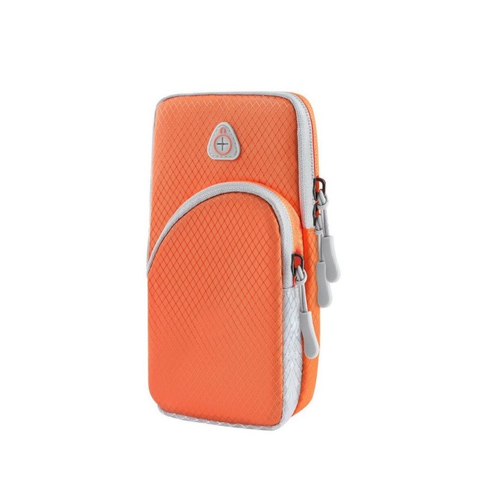 Чанта за ръка за бягане, телефон и аксесоари, максимален диагонал 6.6", оранжева