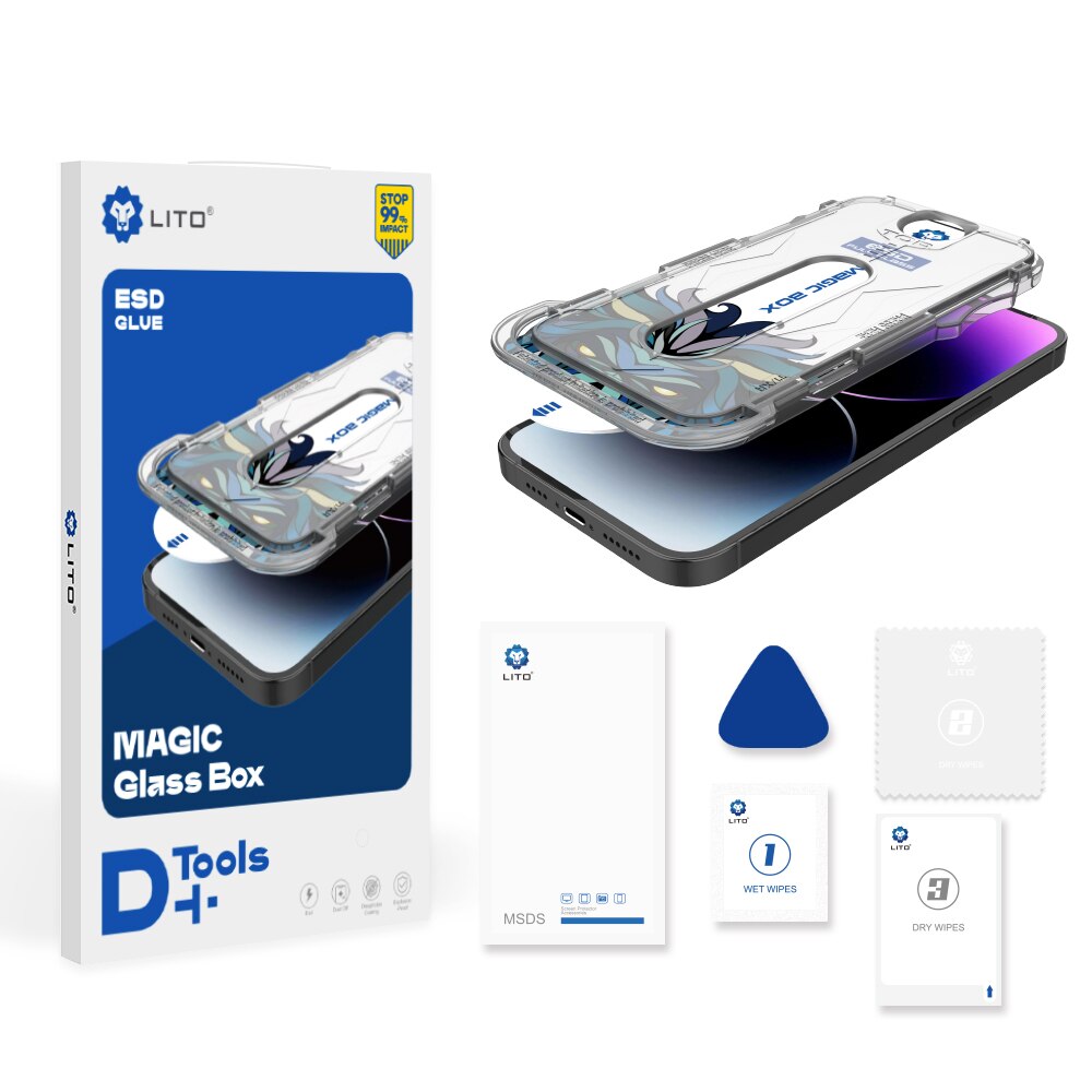 Folie pentru iPhone 17 Pro - Lito Magic Glass Box D+ Tools - Clear