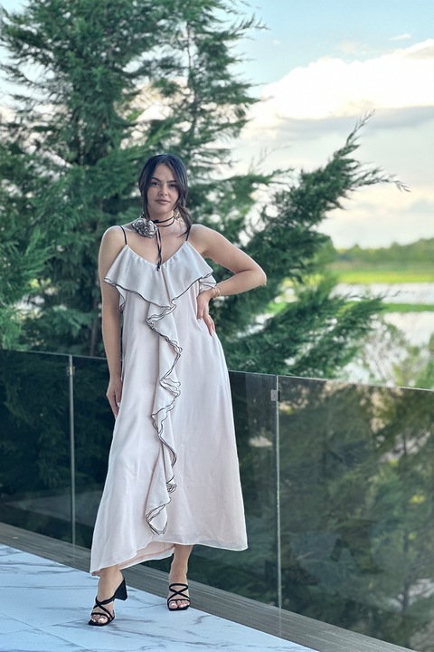 EMMA concept wear, Rochie din amestec de bumbac, Roz pal, M